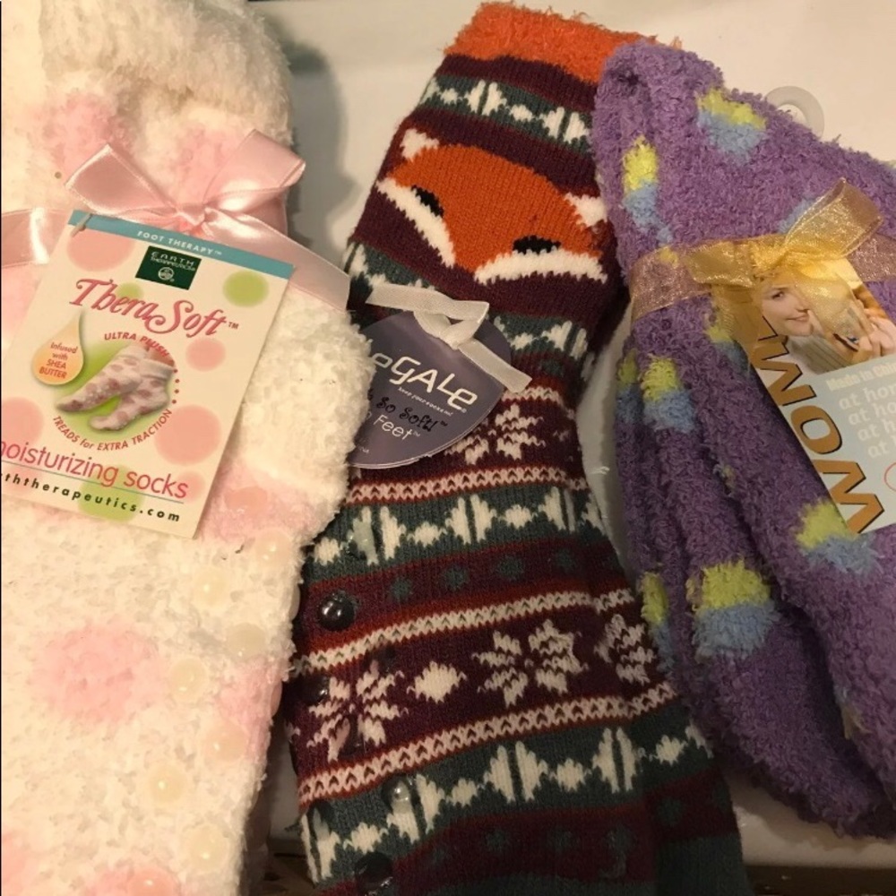 Four pairs of fluffy socks